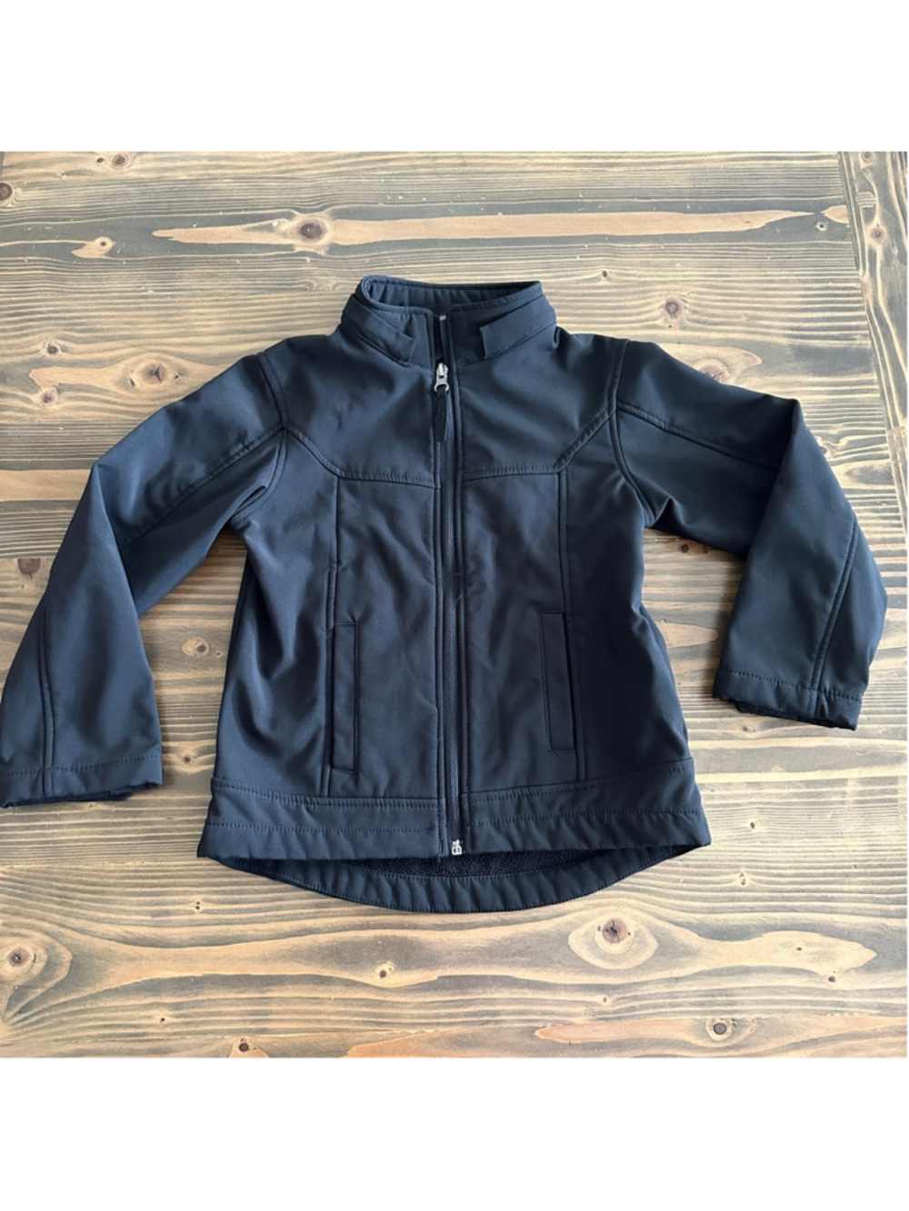 Boys Jumping Beans Softshell Jacket Size 5/6 Black Fleece-Lined Outerwear